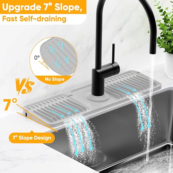 17.7'' Folding Faucet Mat for Kitchen Sink Splash Guard Kitchen Sink Faucet Mat - Image 3