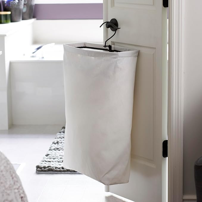 Household Essentials Door Hanging Laundry Bag in Washable Canvas - Image 8