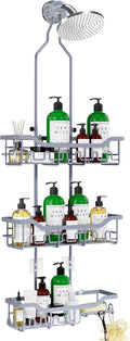Adjustable Shower Caddy Hanging, Extended Length Organizer Over Shower Head by Joqixon