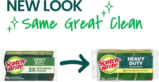Scotch-Brite Heavy Duty Scrub Sponge, 9 Pack | Kitchen Sponges - Image 2