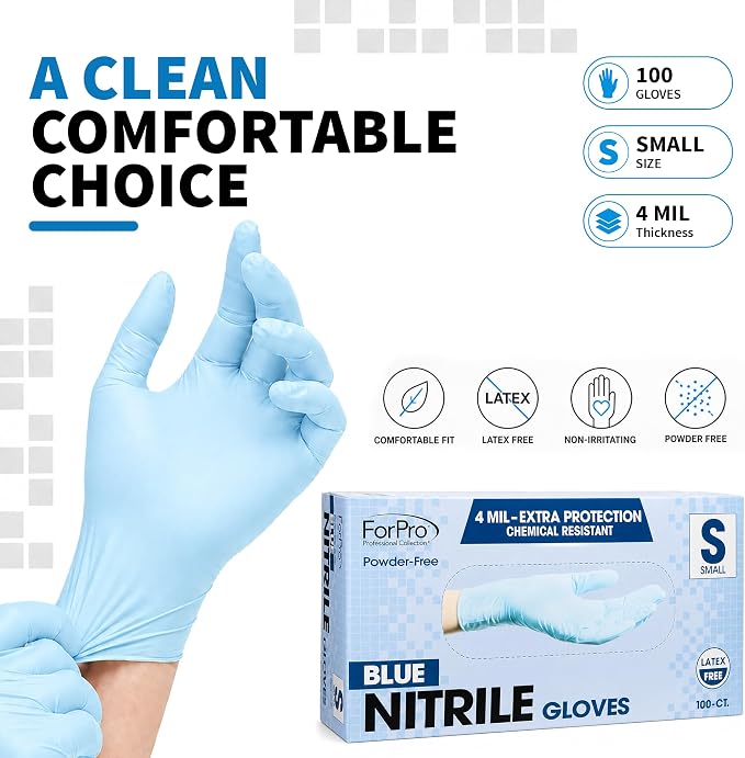 ForPro Disposable Nitrile Gloves, Chemical Resistant, Powder-Free, Latex-Free - Image 7