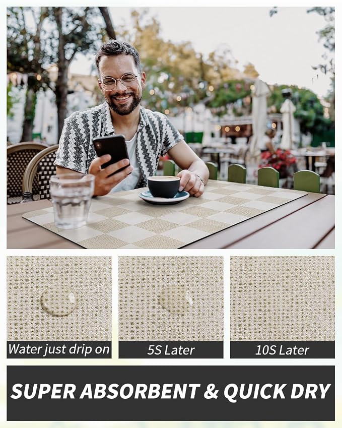 AMOAMI Dish Drying Mat for Kitchen Counter-Coffee Mat Bar Accessories, Hide - Image 4