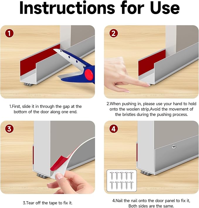 Weather Stripping Door Seal, 36” Length Cuttable Door Draft Stopper, Strong - Image 5