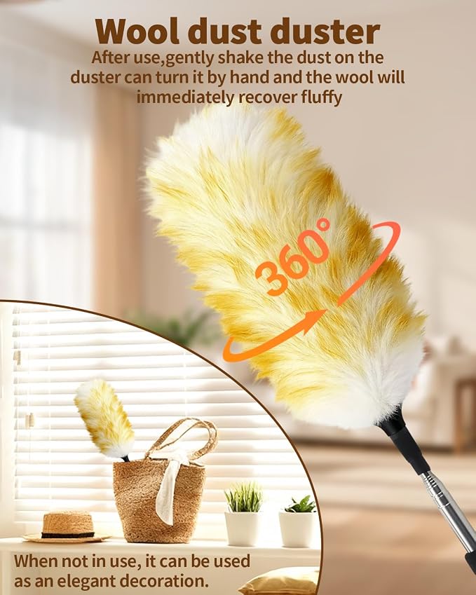 Extendable Wool Duster, 18-48 Inch Long Handle Duster - Image 5