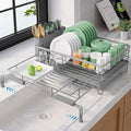 Kitsure Adjustable Dish Drying Rack, 15.6''-25.2''L × 16.9''W, Rust-Resistant by Kitsure