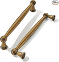 khtumeware 10 Pack 5 inch Antique Brass Cabinet Pulls Handles Vintage Drawer Pulls Solid Cabinet Hardware Aged Kitchen Handles for Cabinets Cupboard Handles Drawer Handles