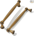 khtumeware 2 Pack 5 inch Antique Brass Cabinet Pulls Handles Vintage Drawer Pulls Solid Cabinet Hardware Aged Kitchen Handles for Cabinets Cupboard Handles Drawer Handles