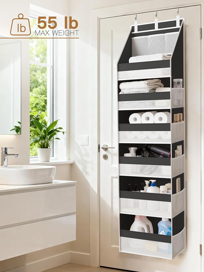 Over the Door Organizer, Heavy-Duty 6-Shelf Hanging Storage - Image 9