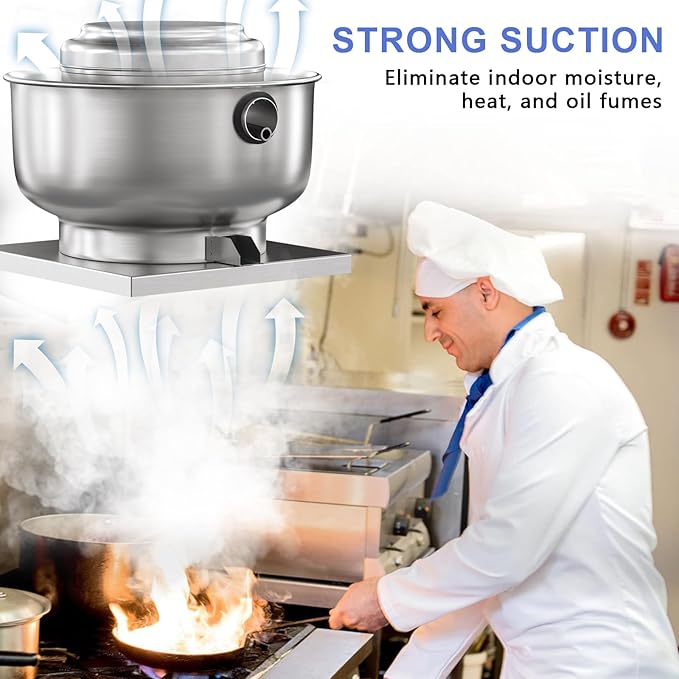 Restaurant Canopy Hood Grease Rated Exhaust Fan- Truck High-Speed Direct Drive Centrifugal Upblast Exhaust Fan 1/6 HP 110 Volt Single Phase Motor 800 CFM