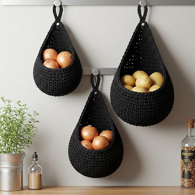 Honeydak 3 Hanging Baskets, Cotton Rope - Image 2