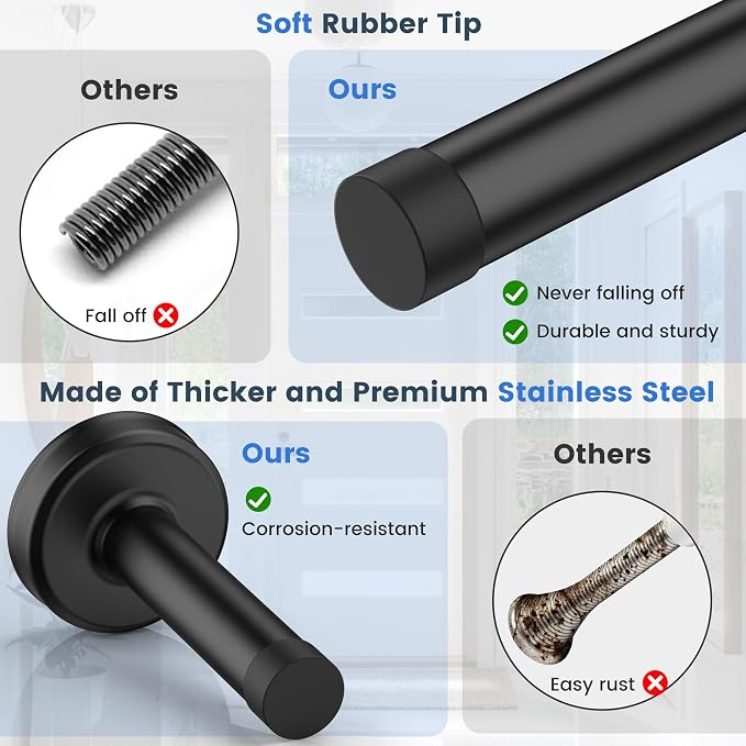 4 Pack Door Stops, 304 Stainless Steel Door Stoppers, Easy Installation - Image 6
