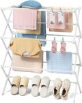 KINGBOARD 3-Tier Extendable Clothes Drying Rack, Small & Foldable, Space-Saving by KINGBOARD
