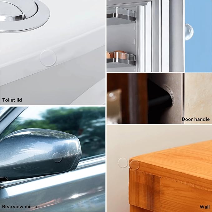 6pcs Wall Bumpers, Clear Wall Protectors, Door Bumpers for Doorknob, Furniture Bumpers,Reducing Noise,Protecting Walls,Using for Entrance Door,Cabinet Door,Fridge Door, Wall Bumper (35*35mm)
