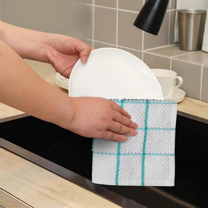 AMOUR INFINI Cotton Kitchen Dish Cloths Set of 8 – Highly Absorbent, Super Soft - Image 5