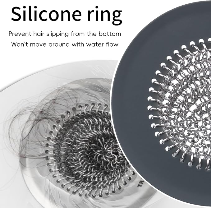 Shower Drain Cover Bathtub Stopper, 4.4" Hair Catcher - Image 6