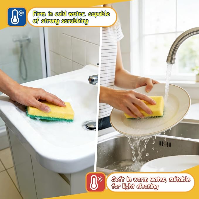 Orighty Dish Sponges, Temperature-Responsive Kitchen Sponges 12 Pack | - Image 4