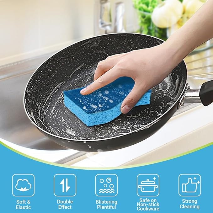 AIDEA Non Scratch Scrub Sponge-24Count, Sponges Kitchen, Sponges - Image 2