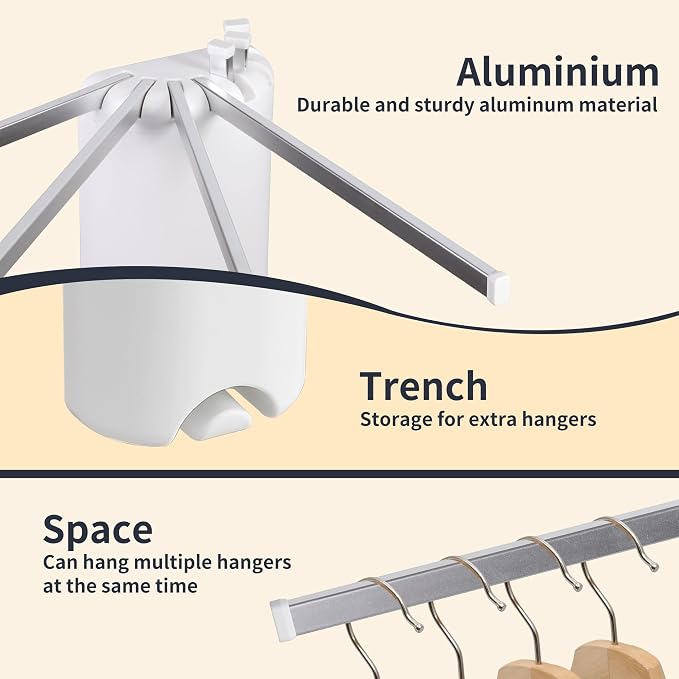 RFOUO Wall Mounted Clothes Drying Rack Tripod, Foldable Drying Rack, Wall - Image 3