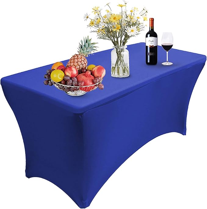 RELIANCER 1 Pack Stretch Spandex Table Covers for Rectangular Tables,8FT Elastic Fitted Tablecloth,Universal Rectangular Table Cloth Protector for Outdoor Party,Wedding,Bar,Birthday,Banquet,Events