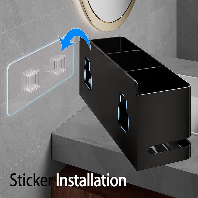 Electric Toothbrush Holder, Toothbrush Holders wall Mounted，3 Slot | Aluminum - Image 5