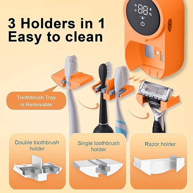 Toothbrush Holder and Cleaner Razor Holder/Dryer Light Cleaning and Air Drying - Image 5
