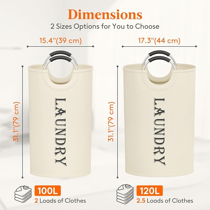 Lifewit 2 Pack 120L Laundry Basket - Image 2