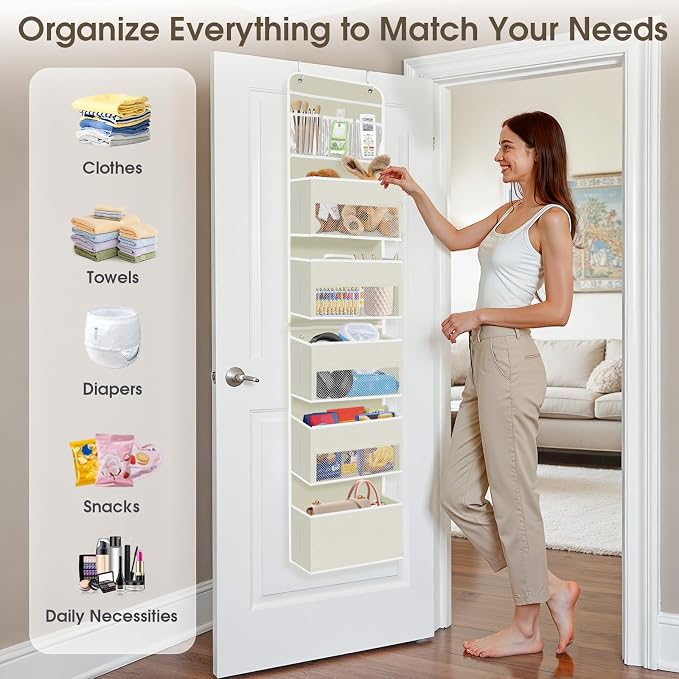 1Pack Over The Door Organizer Large Capacity Hanging Storage Room Organizer - Image 6