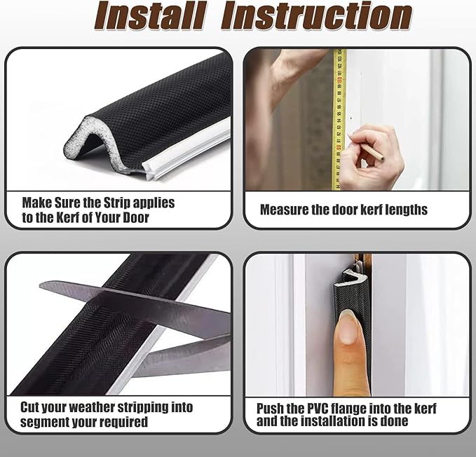 26 FT Door Frame Extra Thick Kerf Non-Adhesive Weather Stripping Seal Strip PU Foam, PE Cover, Groove Slot Installation for Large Gap, Sound, Dust, Water Insulation (26ft, White, Extra Thick Flanged)