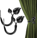 HIKMLK Leaf Shaped Curtain Tieback Holdbacks 2pcs, Handmade Metal Curtain Side by HIKMLK