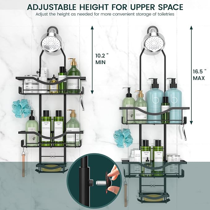 REINHARDT Adjustable Shower Caddy Hanging Rustproof Shower Organizer - Image 2