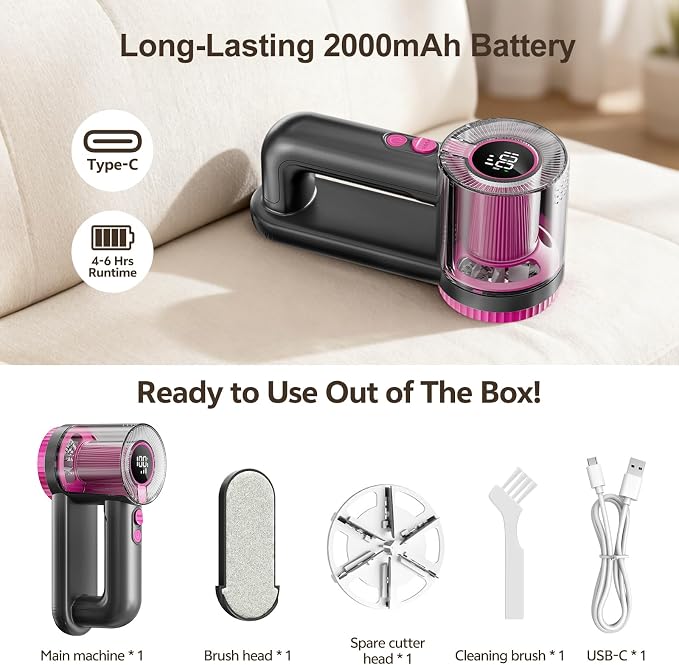 Rechargeable Fabric Shaver, 2-in-1 Lint Remover - Image 6