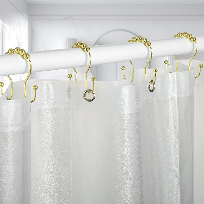 Shower Curtain Hooks, Stainless Steel Gold Shower Curtain Hooks, Rust Proof - Image 3
