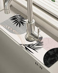 Patterned Sink Faucet Mat Kitchen Splash Guard Super Absorbent Drying Mat by BnhjsdwTablecloth