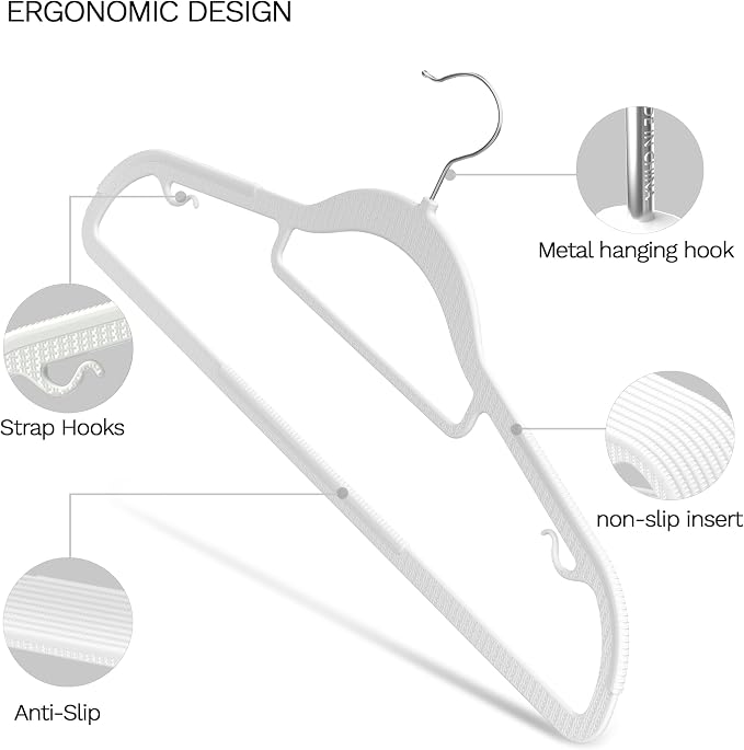 60 Pack Thin Space Saving Hangers, Slim Clothes Hangers - Image 4
