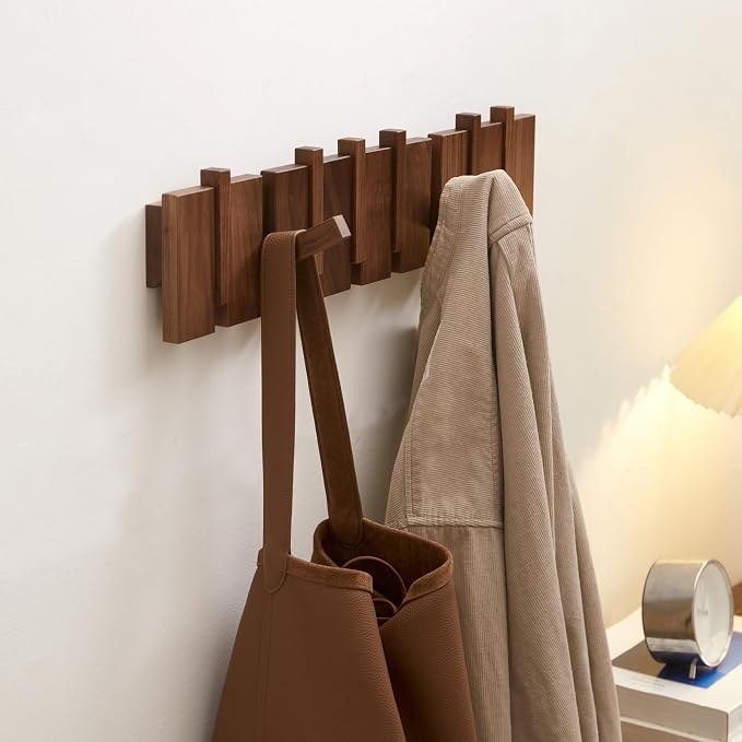 Wood Coat Rack Wall Mount, Coat Hooks Hanger Wall Mounted, Heavy Duty Wall Coat - Image 7