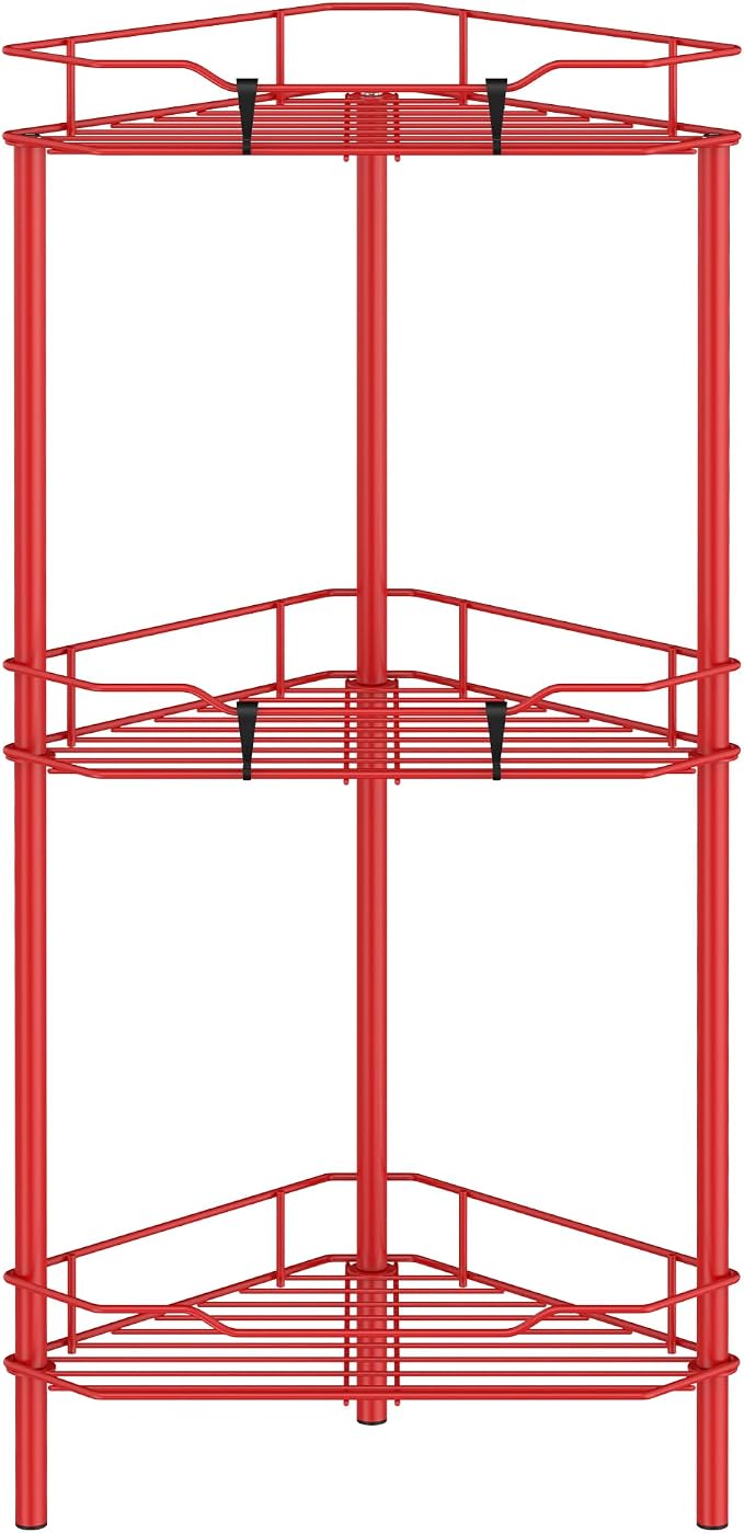HuggieGems Metal Floor Standing Corner Shower Caddy, 3 Tier by HuggieGems