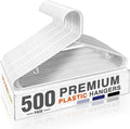 HOUSE DAY White Plastic Hangers 500 Pack, Slim Space-Saving Clothes Hangers | by HOUSEDAY
