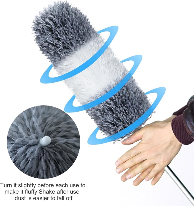 Microfiber Feather Duster, 110 Inch Extendable Telescoping Pole Duster - Image 7