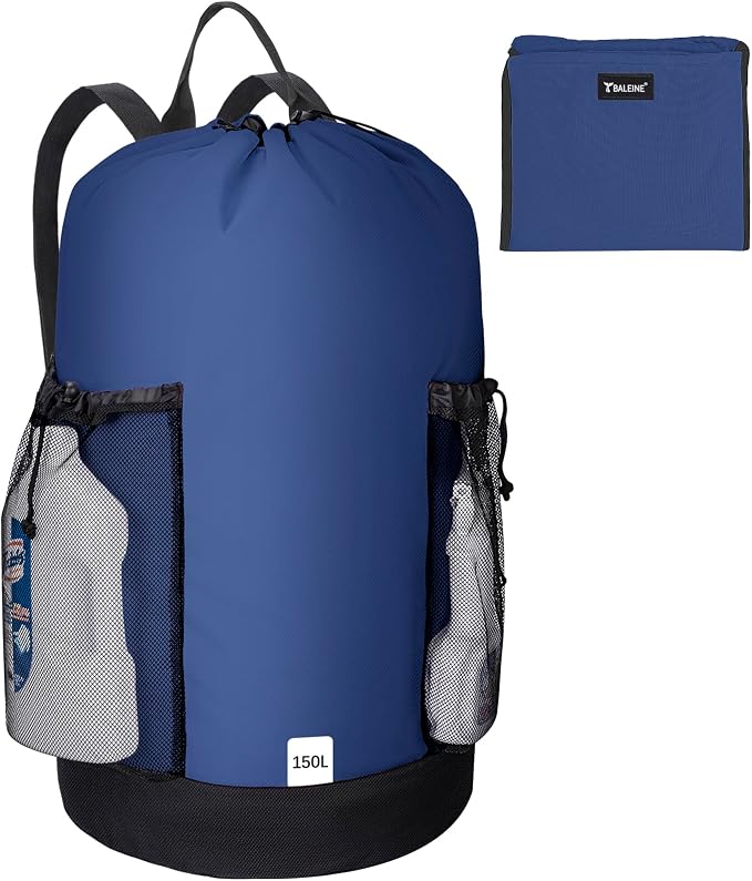 BALEINE 150L Laundry Bag Backpack, 900D Oxford Fabric Large Travel Laundry Bags by BALEINE