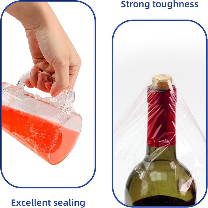 KAMMAK Plastic Food Wrap with Slide Cutter Kitchen Cling Wrap 12 inch - Image 4