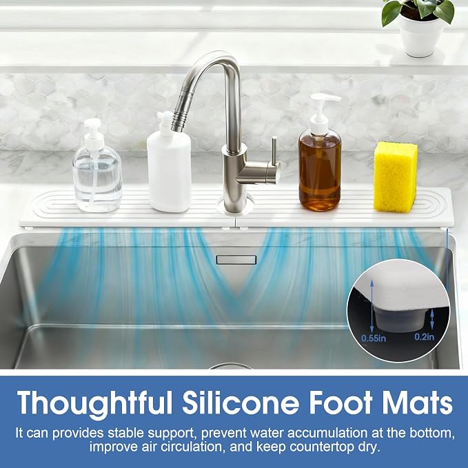 Faucet Mat for Kitchen Sink, Diatomite Drying Stone Mat Sink Protector - Image 7