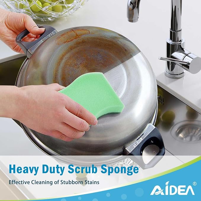 AIDEA Sponges Kitchen, 50-PK Heavy Duty Dish Sponge Kitchen, Scrub Sponges | - Image 6