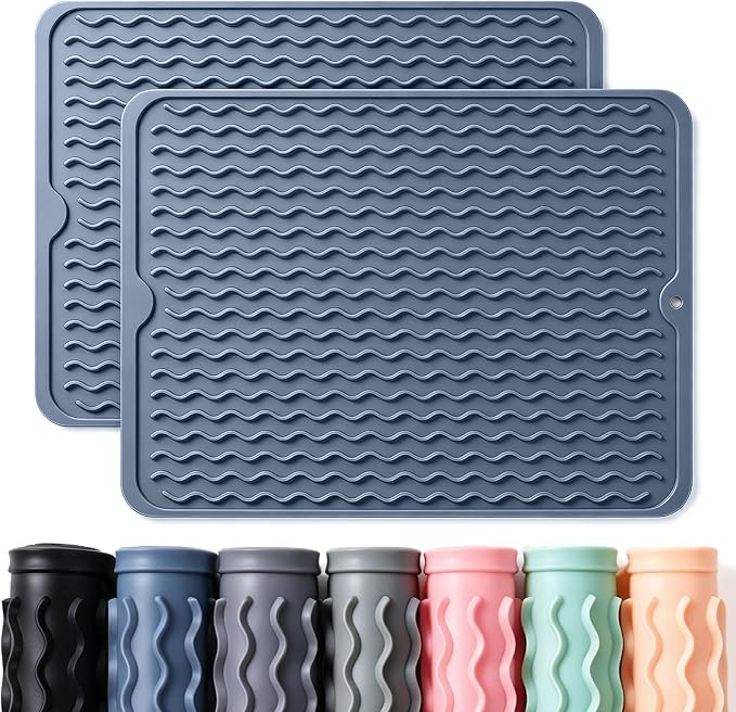 2 Pack Caketime Silicone Dish Drying Mat by CAKETIME