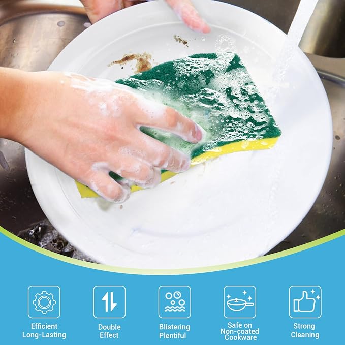 AIDEA XL Scrub Sponges Kitchen 12Count, Heavy Duty Sponges - Image 4