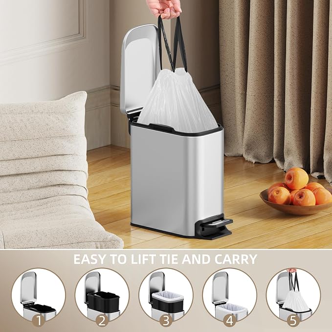 KSSKSS 4 Gallon Mini Drawstring Trash Bags, Small Garbage Bags by KSSKSS - Image 6