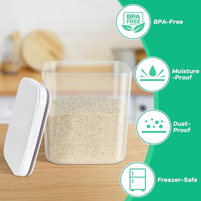 11 Lbs Rice Storage Container 5.8Qt Flour Sugar Containers - Image 6