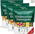 Truly Free Dishwasher Detergent Powder | Natural Dish Detergent, Dishwasher Soap | Plastic Free, Plant-Based, Clean, Heavy Duty Hard Water Stain & Grease Remover | Fragrance Free | 12.5 oz (Pack of 1)
