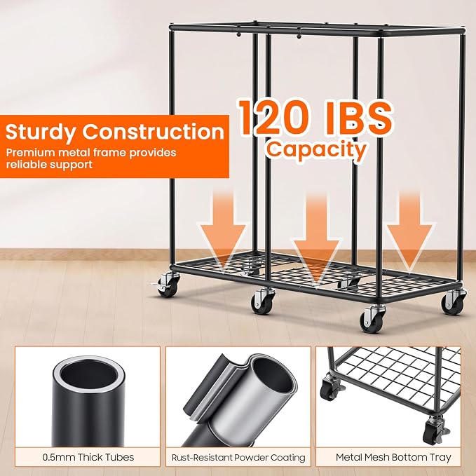 80 GAL Laundry Hamper with Lid & Wheels, Rolling Laundry Basket with Bag - Image 6