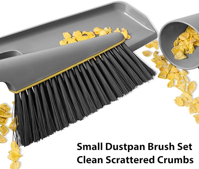 Lumkew Small Broom and Dustpan Set, Hand Mini Dust-Pan and Brush - Image 2