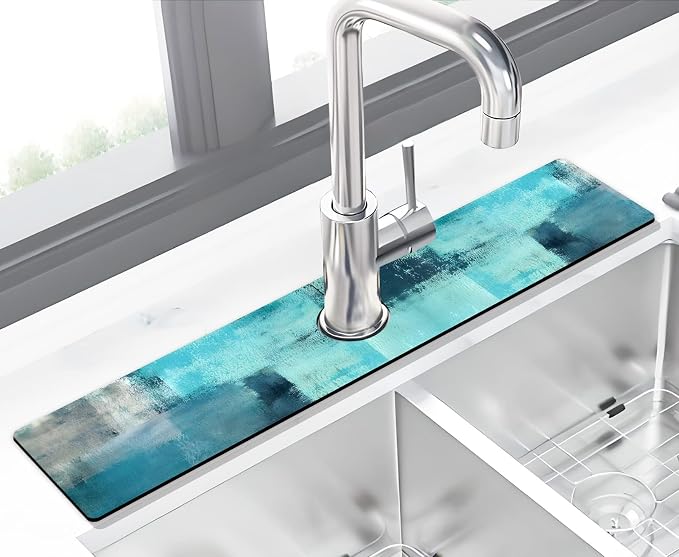 Kitchen Sink Splash Guard Faucet Mat Super Absorbent Fast Drying Mat Sink by THIDEAPE